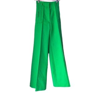 Vintage Highwaisted, Green, 100% polyester pants 60's/70's, Size 7/8, 25" waist